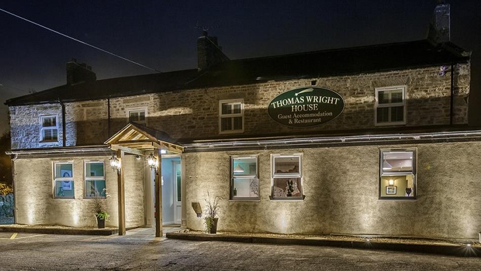 Thomas Wright House external image at night