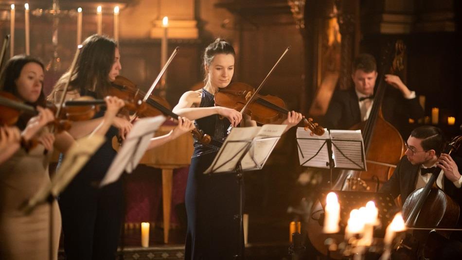 An orchestra playing