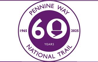 60 years of the Pennine Way National Trail logo in purple on a white background