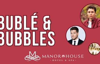Buble and Bubbles poster with image of Michael Buble and tribute act Alex Hall