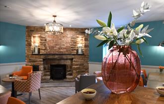 Restaurant with fireplace