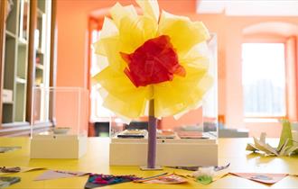 Beautiful daffodil using recycled items