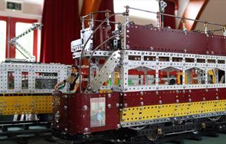 Meccano model of a tram at Beamish Museum