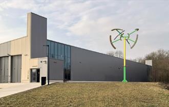 Art installation beside New Hall at Locomotion