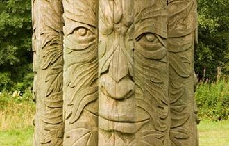 Hamsterley Forest green man sculpture