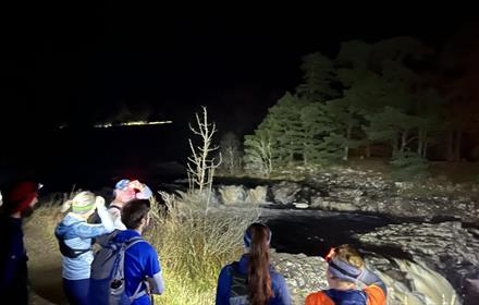 A group of people doing the dark skies run.  Photo by Molly Jones