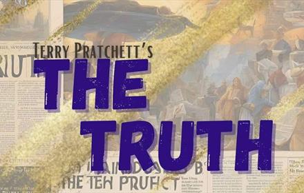 Terry Pratchett's The Truth printed on newspaper print.