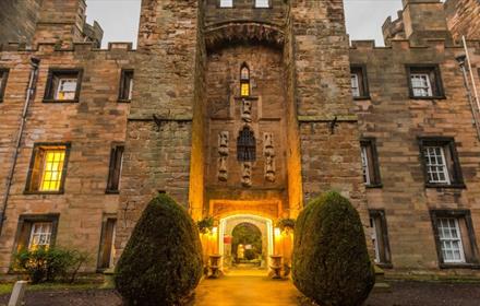 Lumley castle at dusk