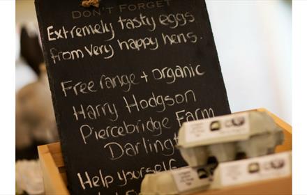 Locally sourced eggs at The Farm Shop Wynyard Hall Gardens