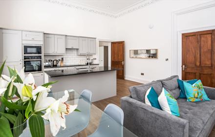 Lounge and kitchen at The Montague