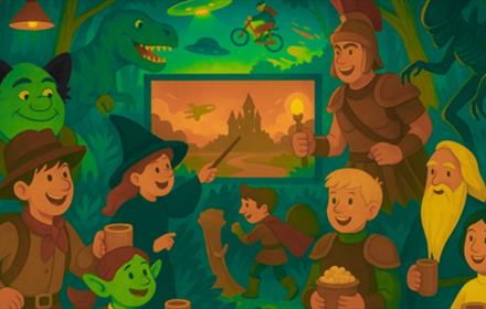 Cartoon painting of characters from children's animated films