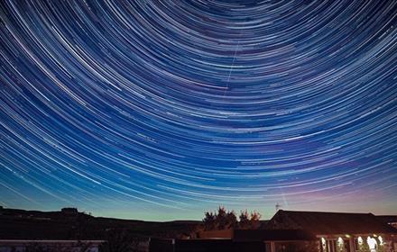Star trails at Grassholme Observatory.