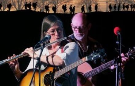 Fool’s Gold: acoustic musicians Steve & Carol Robson on stage.