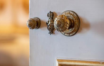 Behind the Scenes Tour of Raby Castle. Close up of an interior door handle