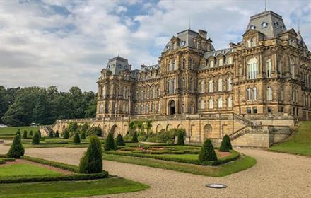 view of the exterior of The Bowes Museum and grounds