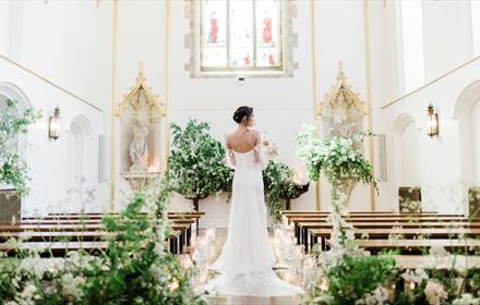 Indoor wedding venue at Lartington Hall