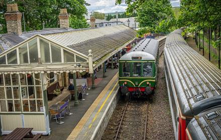 Two trains at Stanhope Station
