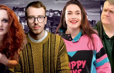 Four comedians taking part in the show