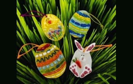 Fused glass Easter decorations