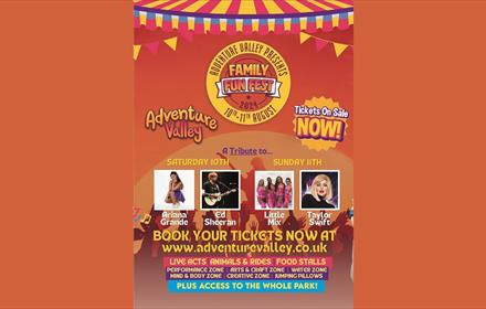 Poster advertising the Family Fun Fest with images of performers.