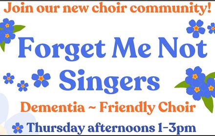 Forget me Not poster showing event details and location