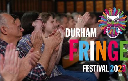 Audience clapping with Durham Fringe Festival 2023 and sanctuary knocker in various colours