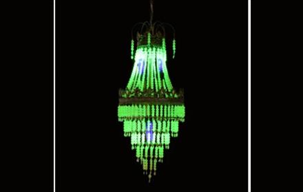 Glowing glass chandelier