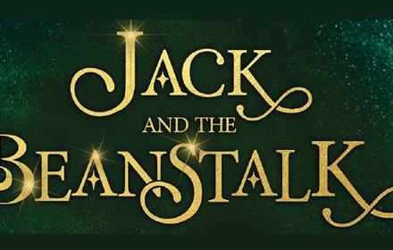 Jack and the Beanstalk written in Gold on a green background