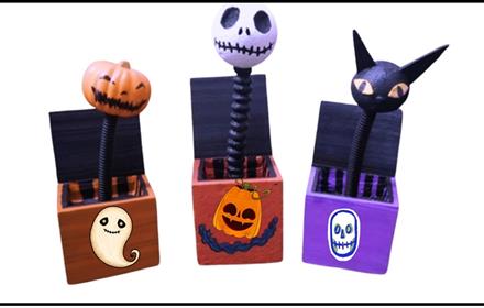 Three Nightmare Before Christmas Jack in the Box toys.