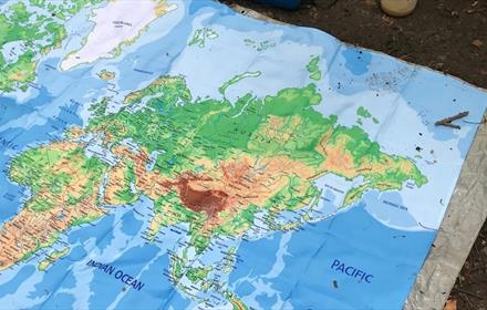 Cloth map of the world