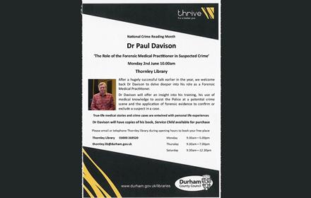 details of event with an image of Dr Paul Davison