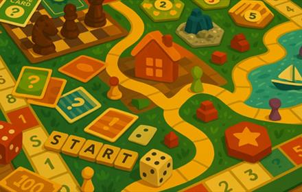 An illustration of a mixture of different board games