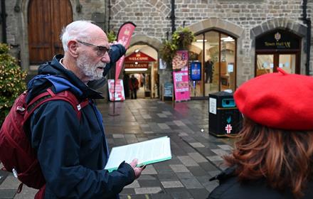 David Butler sharing the history of Durham Market Hall