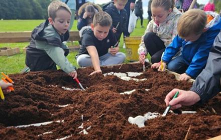 Children working on an Archaeological dig