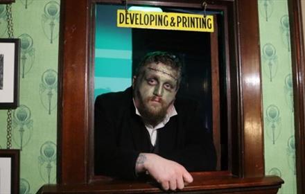 Someone dressed as a Halloween character at Beamish Museum