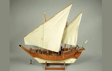 A model of a boat at The Oriental Museum