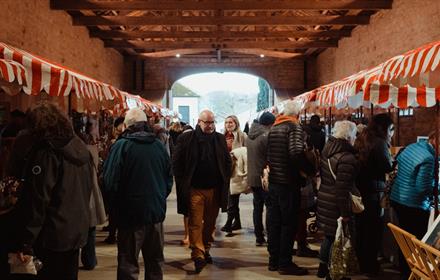 Market stalls at Raby Castle.