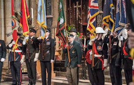 Representatives from our armed forces, past and present, in Durham Cathedral