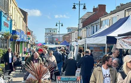 Shoppers on Church Street, Seaham at Seaham Seaside Market