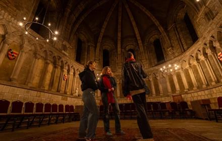 A student group in the Chapter Office of Durham Cathedral