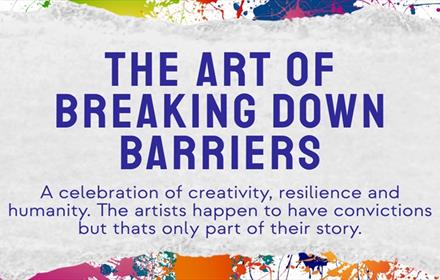 Poster with the wording The Art of Breaking Down Barriers