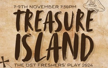 Treasure Island written on a treasure map