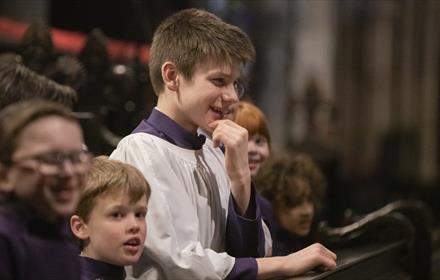 Choristers performing at Durham Cathedral.