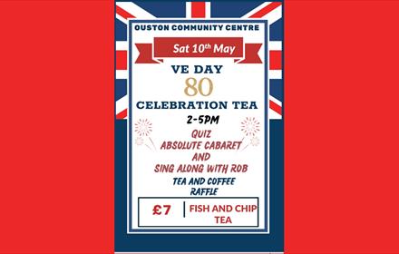 Poster advertising 80th VE Day celebrations 2-5pm