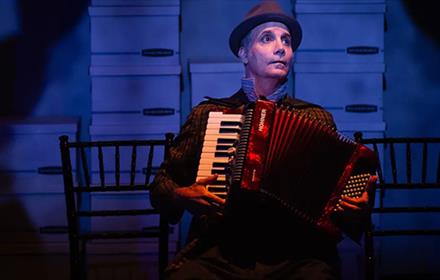 Cirque du Soleil Clown Master conceptor Daniel Passer playing the accordion