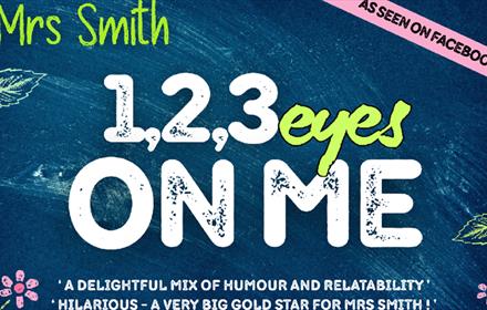 Mrs Smith 1,2,3 eyes on me with 
illustrations of flowers and leaves