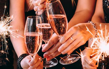 Friends toasting the new year.