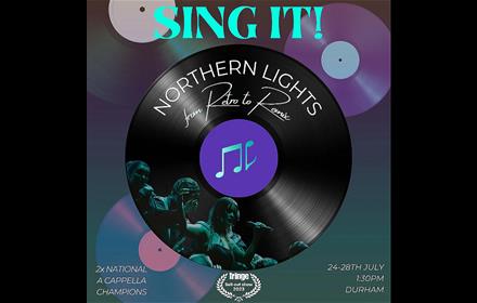 A record with the words, 'Northern Lights, from Retro to Remix' and an image of singers on the front.