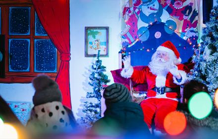 Santa in his grotto at Tweddle Farm