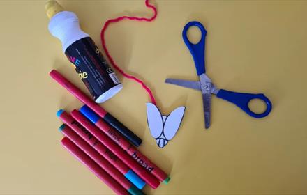 Pens, scissors and glue.